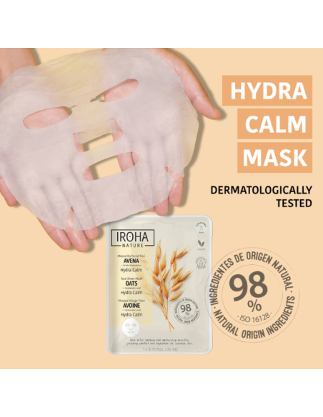 IROHA NATURE Ansiktsmask Hydra Calm med havre, omedelbart lugnande 20ml