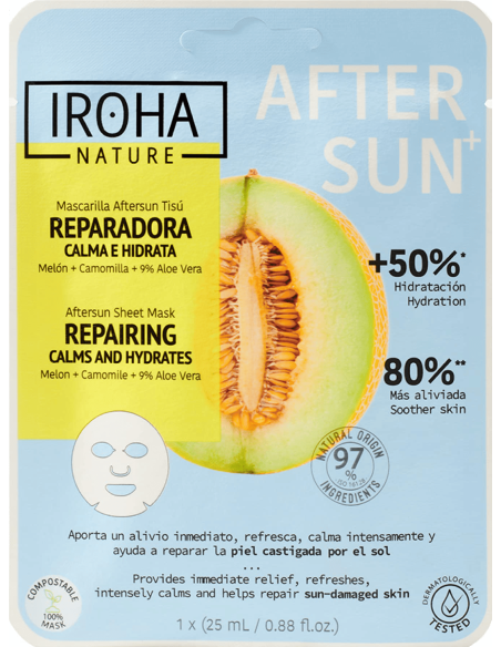 IROHA NATURE Ansiktsmask efter solexponering, lindrar irritation 25ml
