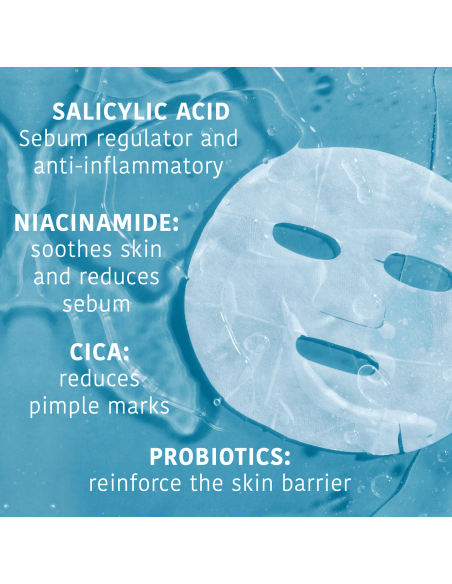 IROHA NATURE ACNE PRONE Mask med salicylsyra för fet hud med akne 20ml