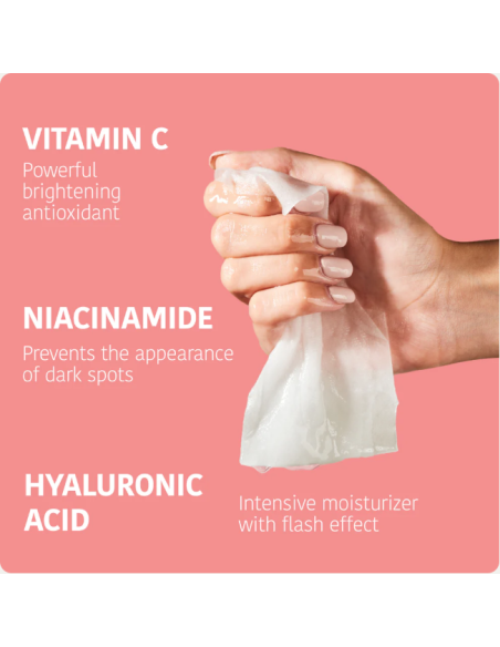 IROHA NATURE Ansiktsmask med hyaluronsyra och C-vitamin 20 ml