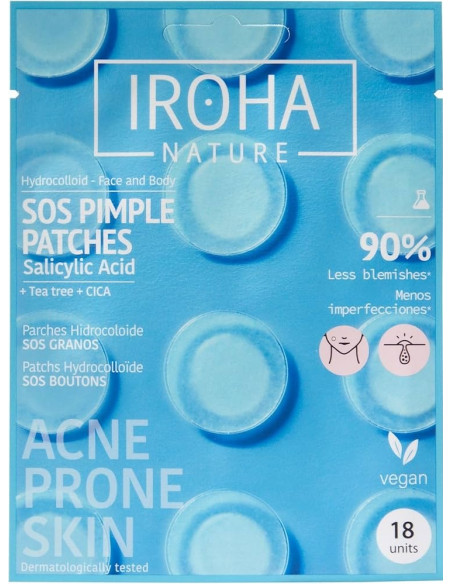 IROHA NATURE ACNE PRONE SOS Akneplåster med salicylsyra, tea tree och Centella Asiatica 18 st.