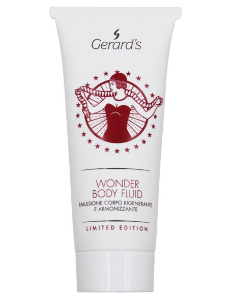Gerard's WONDER BODY FLUID återfuktande kroppsfluid med centella, guarana och läkemalva för silkeslen mjukhet, sockervaddsdoft, 