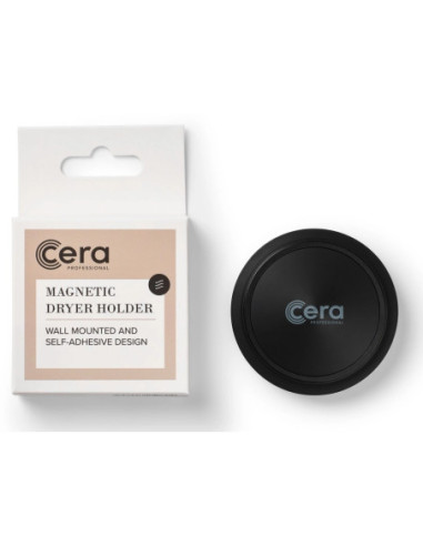 Hårtorkhållare, väggfäste, magnet, svart
