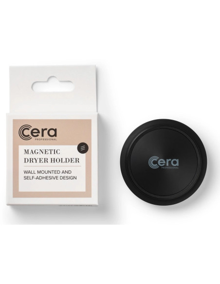 Hårtorkhållare, väggfäste, magnet, svart