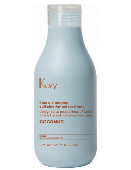 KEZY-set för färgat och torrt hår KOKOS (Schampo 375ml + Hårinpackning 18-i-ett 200ml)