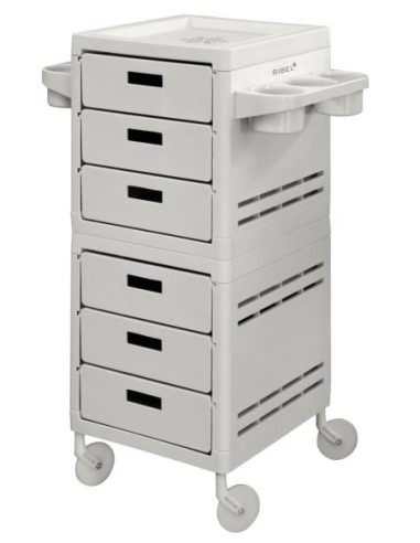 Frisörvagn Eco Recycled, 6 lådor, vit