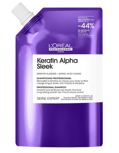 KERATIN ALPHA SLEEK Refill-schampo,...