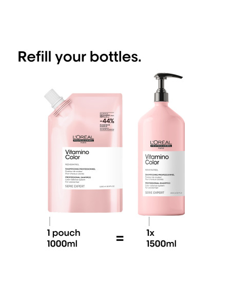 L’Oréal Professionnel Serie Expert Vitamino Color schamporefill för färgat hår, 1000 ml