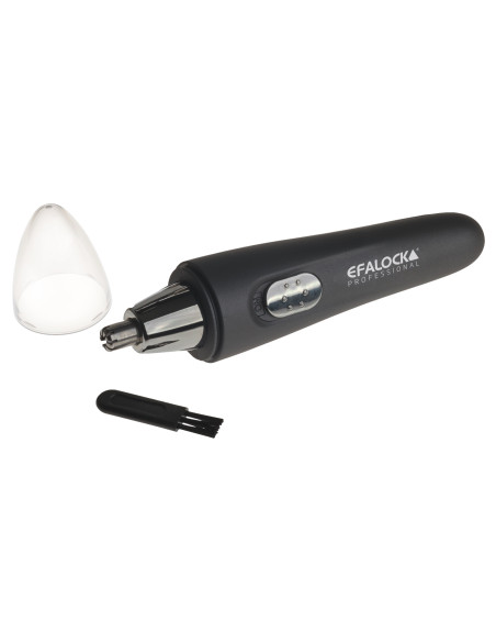 Efalock MICROTRIMMER näs- och öronhårstrimmer — svart, med 7 mm stålhuvud och LED-belysning