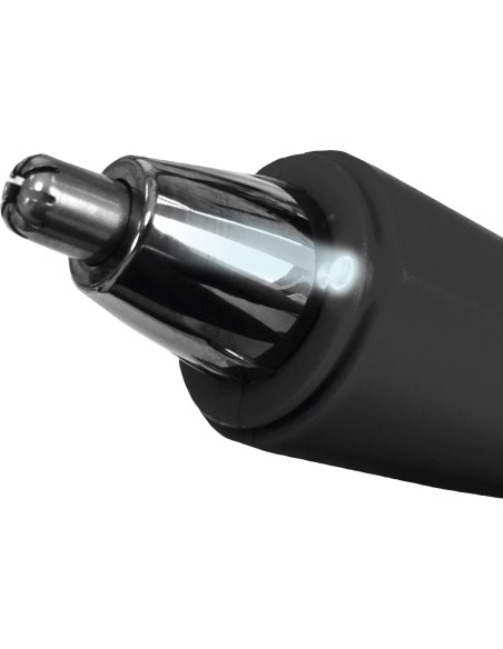 Efalock MICROTRIMMER näs- och öronhårstrimmer — svart, med 7 mm stålhuvud och LED-belysning
