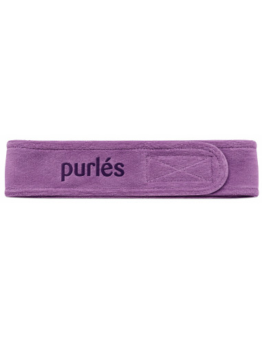 Purlés lila hårband med Purlés-logotyp