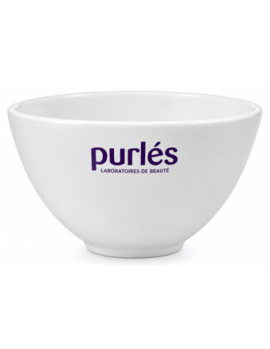 Purlés kosmetologskål med Purlés-logotyp