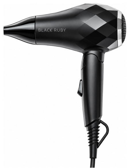 Efalock BLACK RUBY kompakt resehårtork — svart, hopfällbar resemodell på 1000 W
