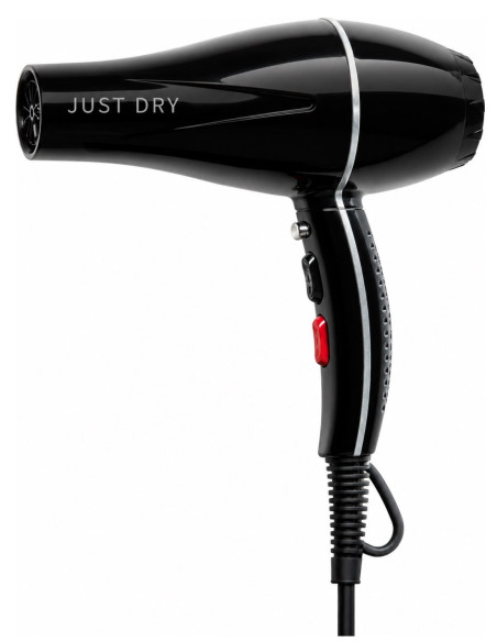 Efalock JUST DRY hårtork — svart, 1500 W, med växelströmsmotor och kalluftsknapp