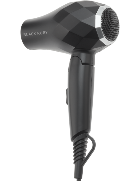 Efalock BLACK RUBY kompakt resehårtork — svart, hopfällbar resemodell på 1000 W