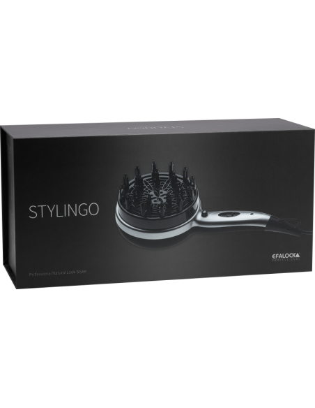 Efalock STYLINGO hårtork med diffusor — silversvart, 1200 W, med två värmelägen för torkning av lockar