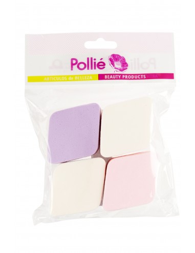 Latex sponge, makeup, 3 colors, multi-colored, 4pcs / pack