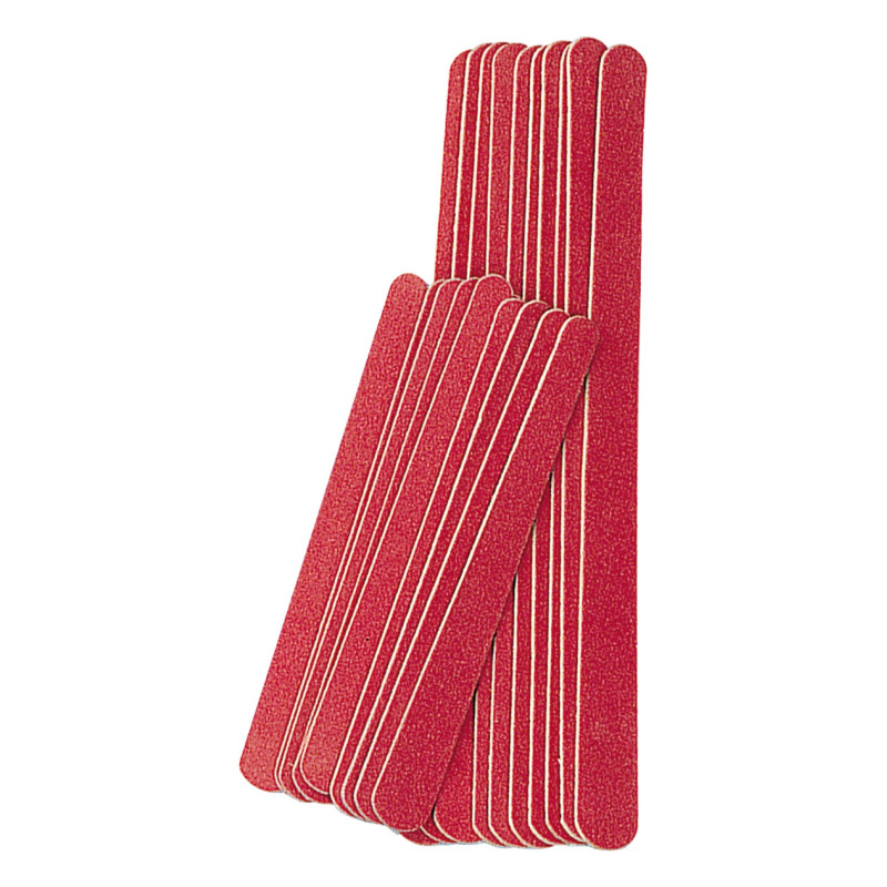 Nail file, red, 10 large + 10 small / pack.