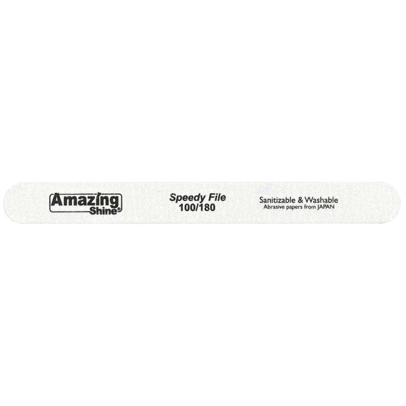 Nail file, 7'', white, black middle, 100/180, Speedy White, 1pc.