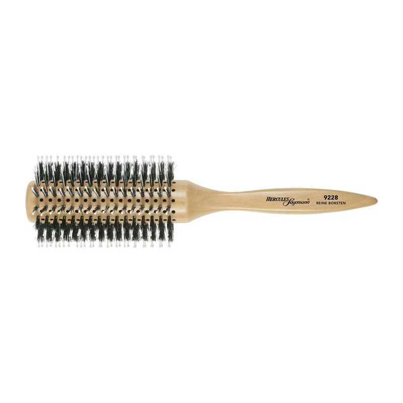 Round Brushing brush HERCULES SÄGEMANN with wild boar and polyamide bristles, wood, Ø 33/65 mm