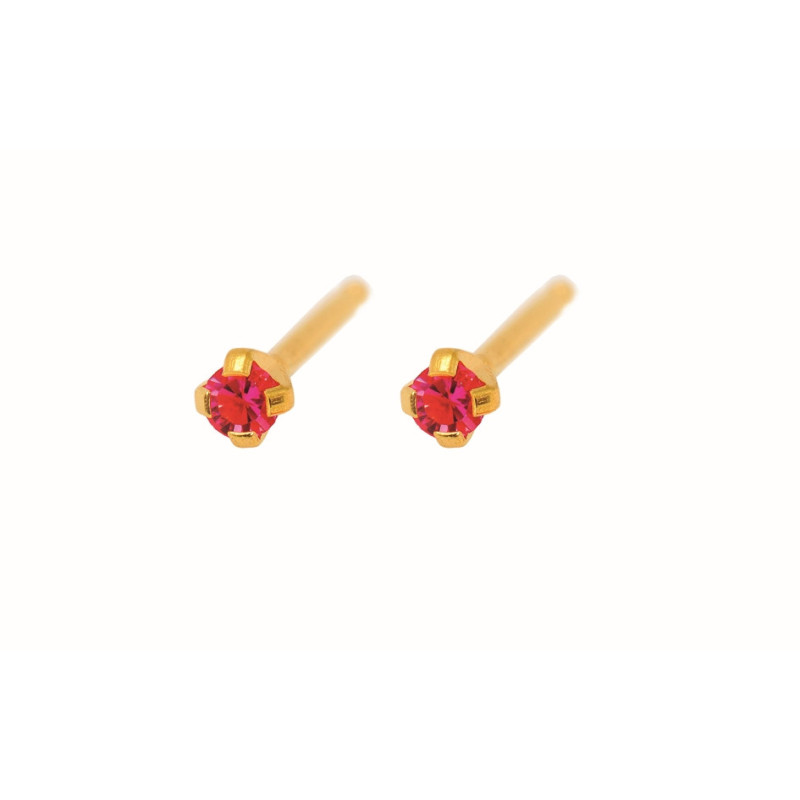 Fashion Sense Earrings G/P 2MM ROSE ZIRCON TIF pair