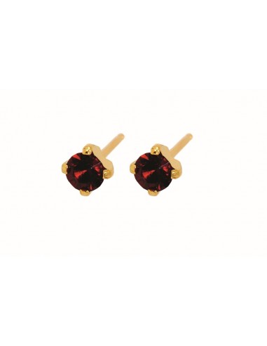 Fashion Sense Earrings G/P 4MM GARNET TIF pair