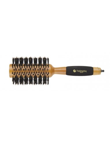 Round Brushing brush AERO with wild boar bristles, wood, Ø 28/65 mm, With 14 rows