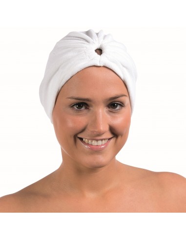 Turban, elastic terry, white 1 piece