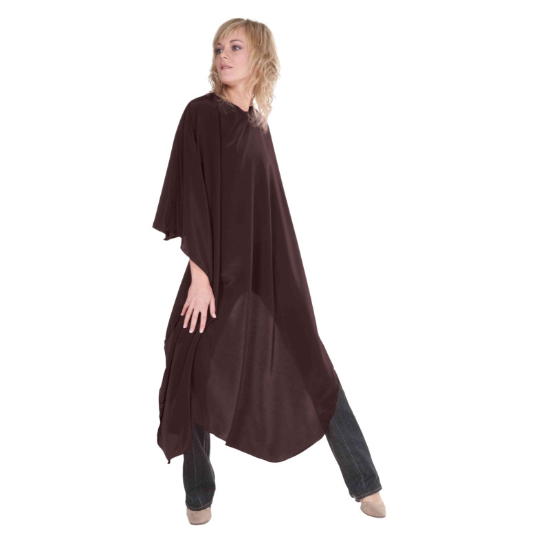 Cape with hook and loop fastener, black, polyester, 110cmx126cmx28cm, 1pc. / pack.