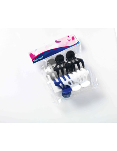 Clip-brackets, aluminum, colors-white, black, gray, blue, 5.8cm, 6pcs. / pack.