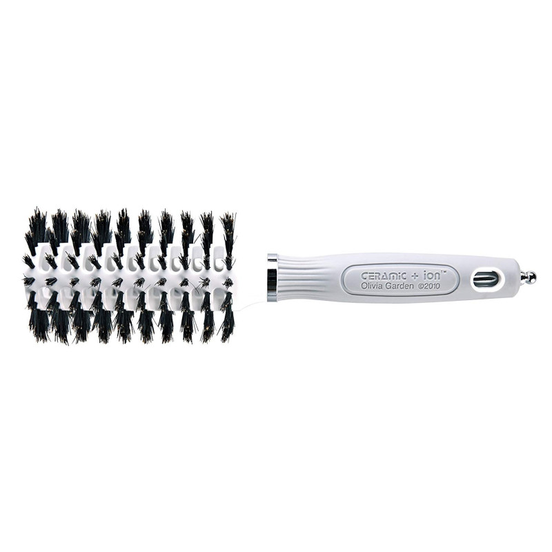 Thermal brush OLIVIA GARDEN TURBO VENT 100% BOAR, wild boar bristles, ceramic, with ion,  antistatic, Ø32 mm