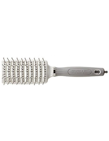 Venting brush OLIVIA GARDEN TURBO VENT BRUSH, ceramic, with ion,  antistatic, nylon bristles, With 9 rows