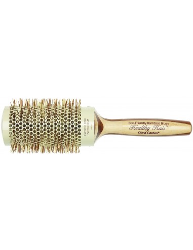 Thermal brush OLIVIA GARDEN HEALTHY HAIR ECO-FRIENDLY BAMBOO BRUSH, ceramic, with ionic, antistatic, bamboo, Ø 53mm