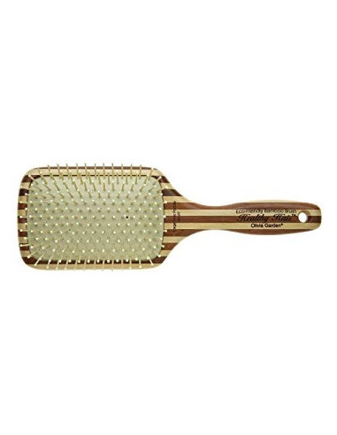 Viegla bambusa suka OLIVIA GARDEN HEALTHY HAIR PADDLE BRUSH, ar joniem, antistatiska, neilona sariem, Ar 13 rindām