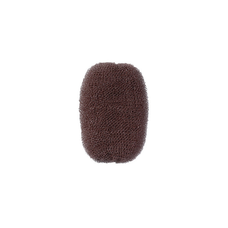 Hair bun,rounded,brown,7x11cm,1piece.