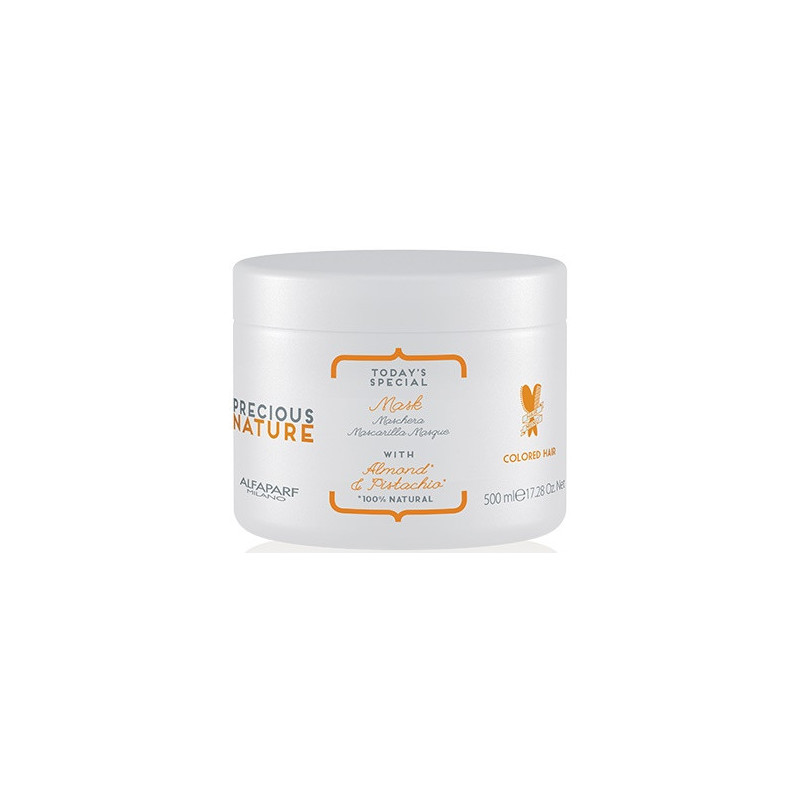 PRECIOUS NATURE FOR COLORED HAIR INTENSIVE STRENGTHENING MASK Maska krāsotiem matiem ar mandeles eļļu un pistāciju esenci 500ml