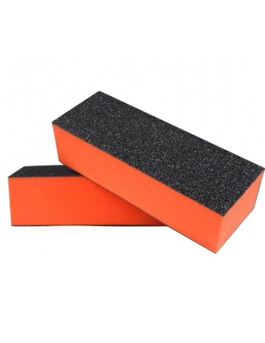 Block for processing nail plate, orange / black, 1pc.