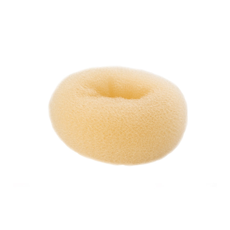 Hair bun, rounded, 4.5cm, beige