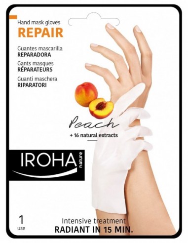 IROHA GLOVES TREATMENT FOR HANDS AND NAILS | Maska rokām | Atjaunojoša | Persiks 2x9ml