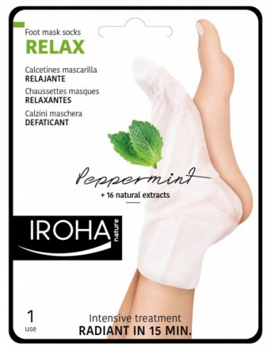 IROHA SOCKS TREATMENT FOR FEET | Pēdu maska | Relaksējoša | Piparmētru 2x9ml