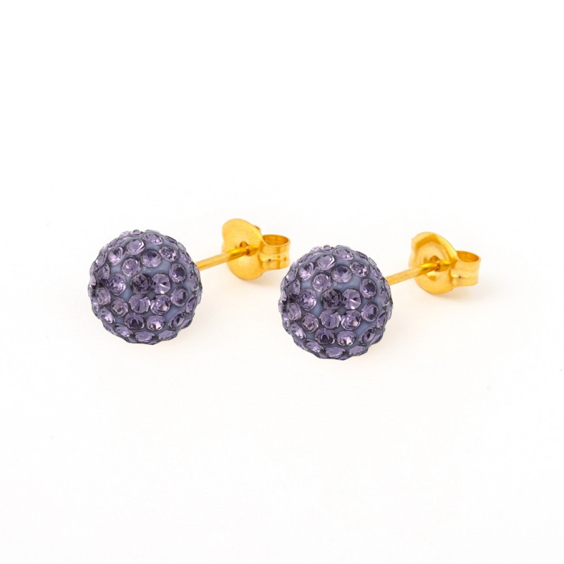 Fashion Sense Auskariņi Glitterball 8mm Tanzanite pāris