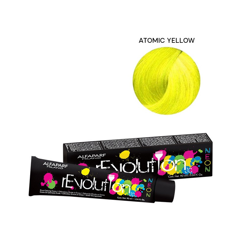 COLORING CREAM NEON Atomic Yellow Intensīvi tonējoša matu krēmkrāsa šķipsnu iekrāsošanai un toņa intensitātei 90ml