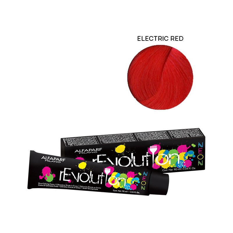 COLORING CREAM NEON ELECTRIC RED Intensīvi tonējoša matu krēmkrāsa šķipsnu iekrāsošanai un toņa intensitātei 90ml
