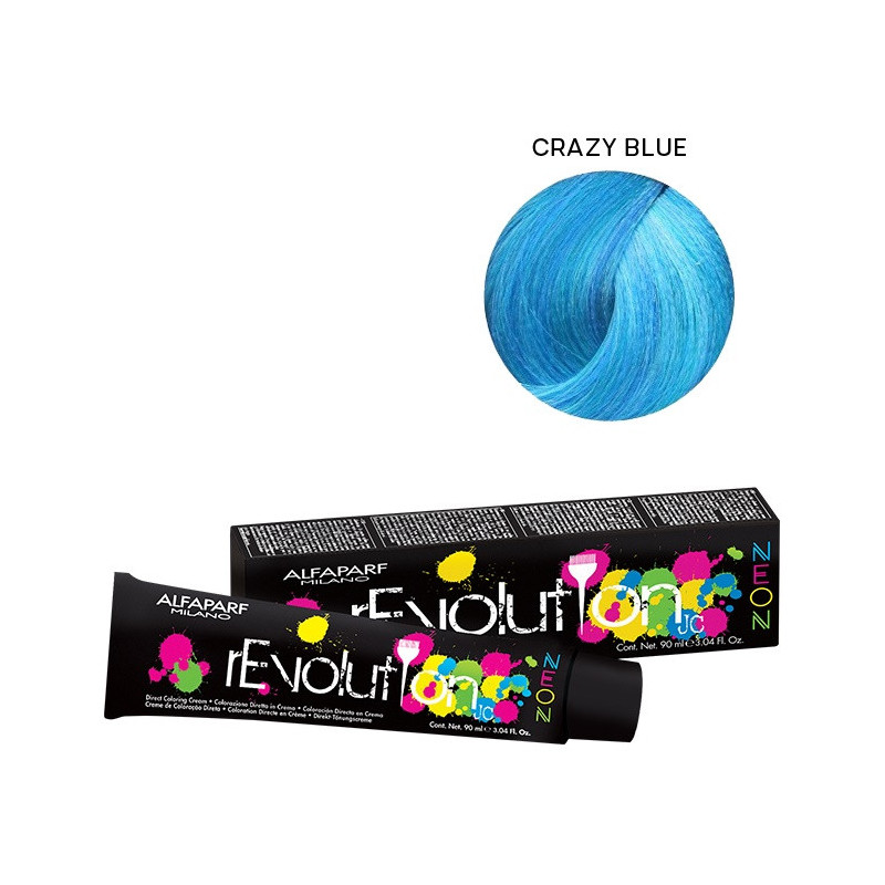 COLORING CREAM NEON CRAZY BLUE Intensīvi tonējoša matu krēmkrāsa šķipsnu iekrāsošanai un toņa intensitātei 90ml