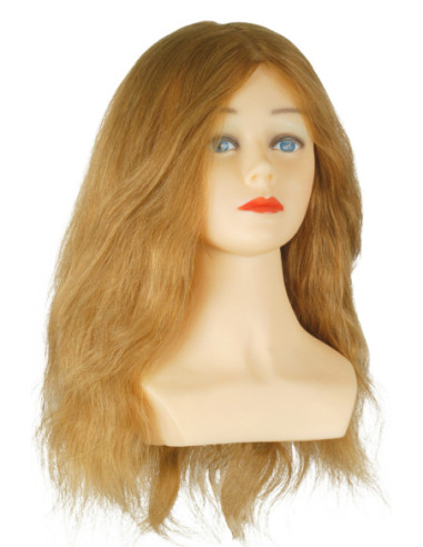 Mannequin head JULY with shoulders, 100% natural hair, 20-35cm