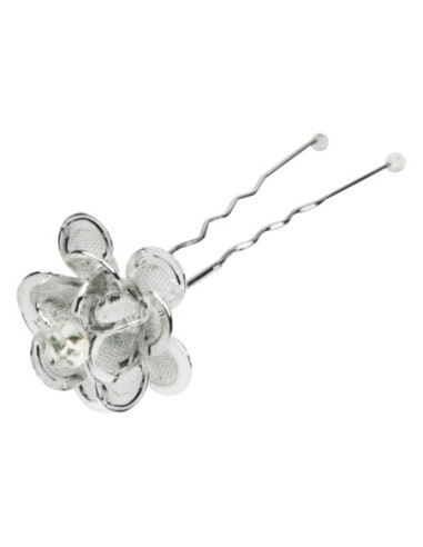 Hair clip, decorative, crystal flower 5 pieces