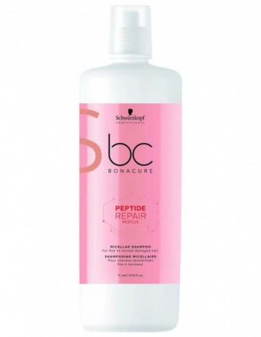 BC Bonacure Peptide Repair Rescue micelārais šampūns matu atjaunošanai 1000ml