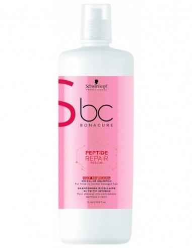 BC Bonacure Peptide Repair Rescue dziļi barojošais micelārais šampūns matu atjaunošanai 1000ml