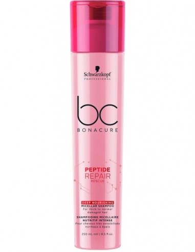 BC Bonacure Peptide Repair Rescue dziļi barojošais micelārais šampūns matu atjaunošanai 250ml