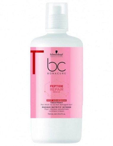 BC Bonacure Peptide Repair Rescue dziļi barojoša maska matu atjaunošanai 750ml